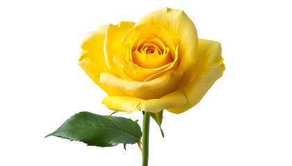 Wall Mural - beautiful single yellow rose isolated