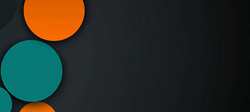 Flat vector minimalistic background, dark blue and orange with teal accents