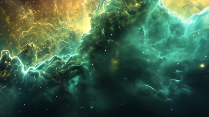 Wall Mural - a vibrant space scene showcasing numerous stars scattered across the sky, a textured nebula glowing 