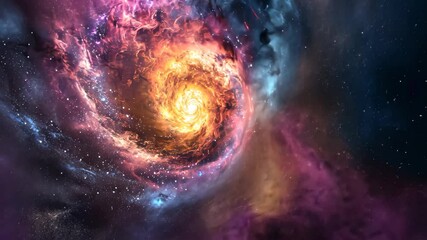 Wall Mural - this video showcases a striking spiral galaxy in the sky, displaying its distinct shape and mesmeriz