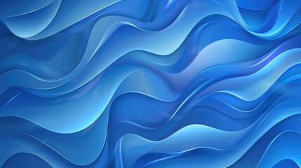 Leinwandbilder - Blue wave background vector presentation design with blue waves and lines on a dark blue background. Abstract technology and digital concept background for a business card, poster or banner template