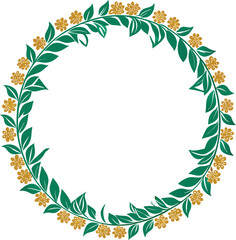 Poster - Floral wreath vector art illustration and Round Flower Vectors Design. 
