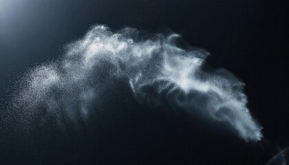 Aufkleber - Abstract Fine Snow Particles in Motion Against Dark Background, Dramatic Winter Blizzard Effect for Concept of Cold Weather, Storm, Frost, Chaos, or Textured Backdrop for Design and Art Projects