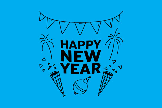 new year vector typography design.