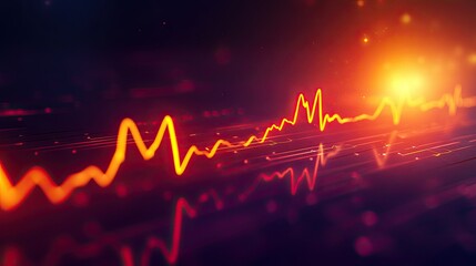 Poster - Dynamic Visualization of Digital Sound Waves with Vibrant Colors and Light Effects for Music and Technology Concepts