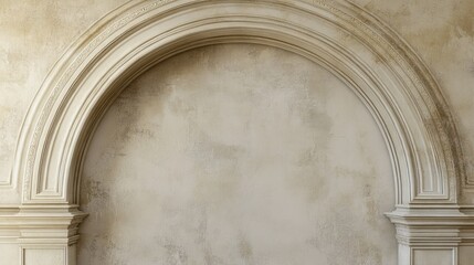 Poster - Elegant architectural feature of a textured wall with arched molding, showcasing classic design elements and sophistication for various interior styles and decoration projects