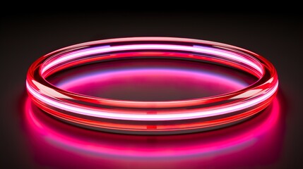 Poster - red neon glowing circle 