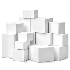 Poster - Minimalist Clean White Boxes Arrangement for Stylish Design Use
