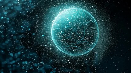 Wall Mural - Abstract Digital Sphere with Glowing Particles and Light Effects