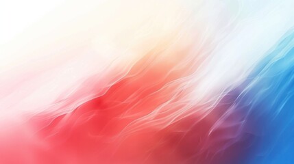 Poster - A vibrant, abstract design featuring flowing red and blue hues against a soft, light background.