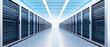 © Anatthaphon - Modern data center with rows of servers and bright overhead lighting, symbolizing the future of technology and networking.