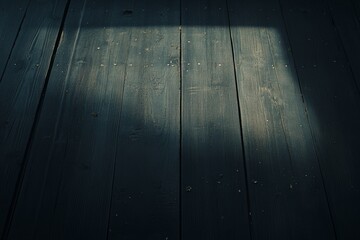 Poster - Abstract View of Dark Wooden Floor with Sunlight Casting a Shadow and Creating Textural Patterns Ideal for Backgrounds and Artistic Projects