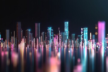 Poster - AI-driven analytics revolutionizing decisions, 3D projections, dynamic charts, corporate energy, immersive visuals