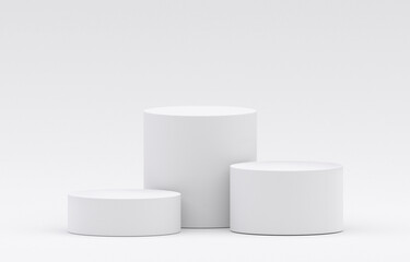 Wall Mural - white product display podium in studio room, for display presentation