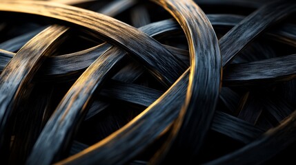 Aufkleber - Abstract Pattern of Interwoven Strands with Textured Surfaces