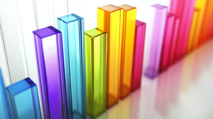 Leinwandbilder - Colorful Abstract Bars Representing Data Visualization and Analysis