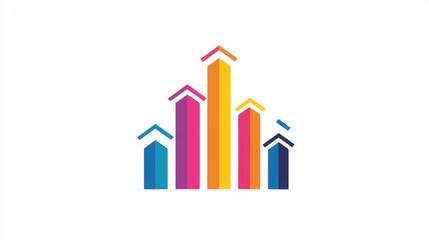 Poster - Colorful Graph Illustration Representing Business Growth and Data Trends