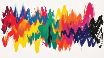 Leinwandbilder - Vibrant Colorful Abstract Wave Art on White Background