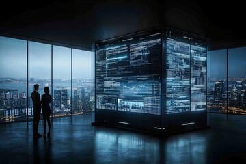 Poster - ai-driven strategic analytics, futuristic business visuals, innovation-focused composition