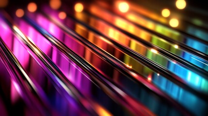 Fototapete - Vibrant Colorful Abstract Background with Light Reflections and Lines