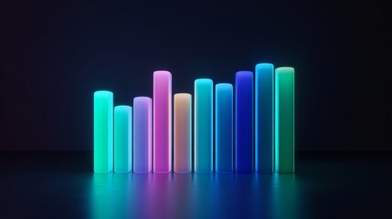 Aufkleber - Colorful Neon Light Bars Creating Modern Abstract Visual Effect