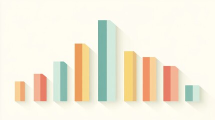Poster - Colorful Data Visualization with Vertical Bars and Soft Shadows