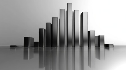 Poster - Black and Silver Bar Graph Displaying Data Trends in Modern Design