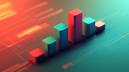 Poster - Colorful Bar Graph Visualization with Dynamic Background Elements