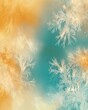 © Feri - Abstract Fractal Art: Golden and Teal Branching Patterns, Dreamlike Digital Artwork, Nature Inspired Design, Serene Color Palette,  Intricate Details