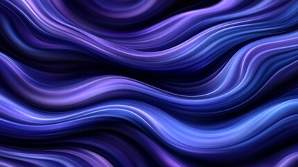 Poster - Fluid Abstract Waves in Shades of Blue and Purple Tones