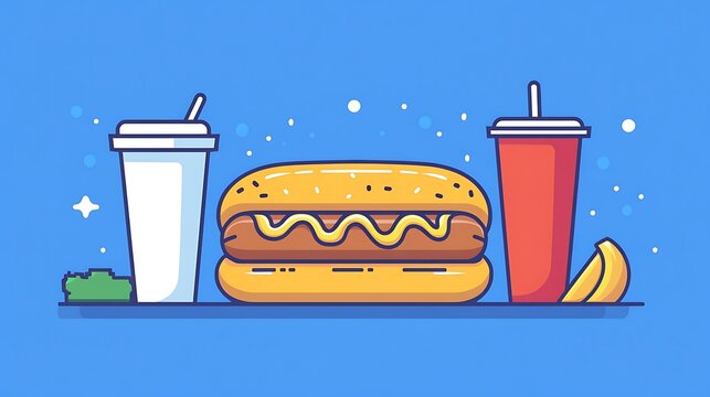 Iconic Dishes Illustration Featuring Global Cuisine and Traditional Recipes