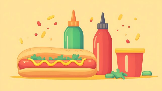 Iconic Dishes Illustration Featuring Global Cuisine and Traditional Recipes