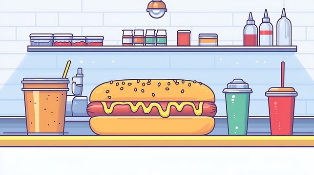 Iconic Dishes Illustration Featuring Global Cuisine and Traditional Recipes