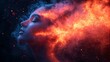 © JuanB - Fiery cosmic portrait of a woman with glowing energy