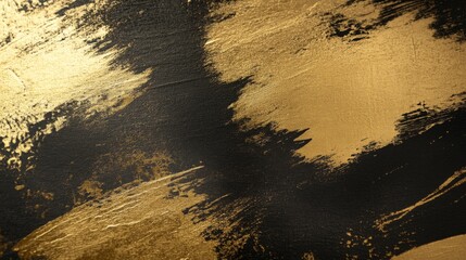 Poster - Black and Gold Abstract Texture with Bold Brush Strokes for Design