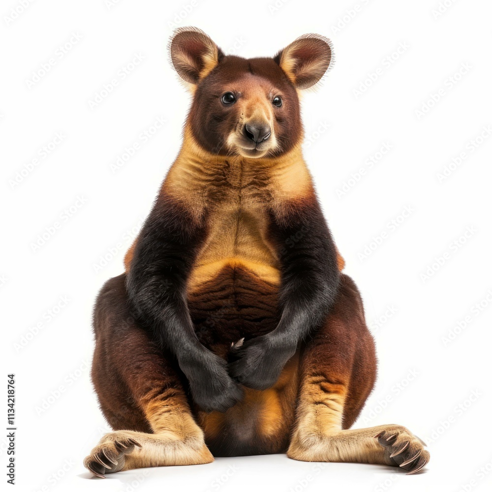 Goodfellow's tree kangaroo, dendrolagus goodfellowi, sitting and ...