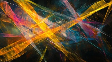 Poster - Abstract Colorful Light Streaks on Dark Background
