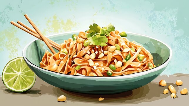 Iconic Dishes Illustration Featuring Global Cuisine and Traditional Recipes