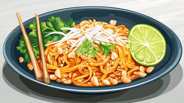 Iconic Dishes Illustration Featuring Global Cuisine and Traditional Recipes