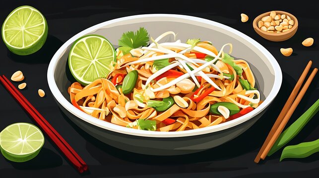 Iconic Dishes Illustration Featuring Global Cuisine and Traditional Recipes