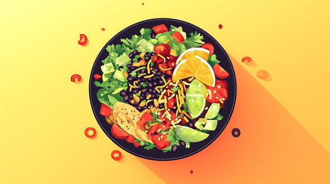 Iconic Dishes Illustration Featuring Global Cuisine and Traditional Recipes
