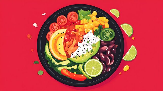 Iconic Dishes Illustration Featuring Global Cuisine and Traditional Recipes