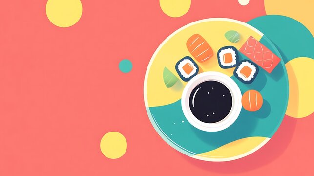 Iconic Dishes Illustration Featuring Global Cuisine and Traditional Recipes