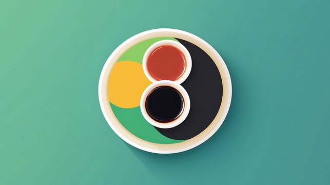 Iconic Dishes Illustration Featuring Global Cuisine and Traditional Recipes