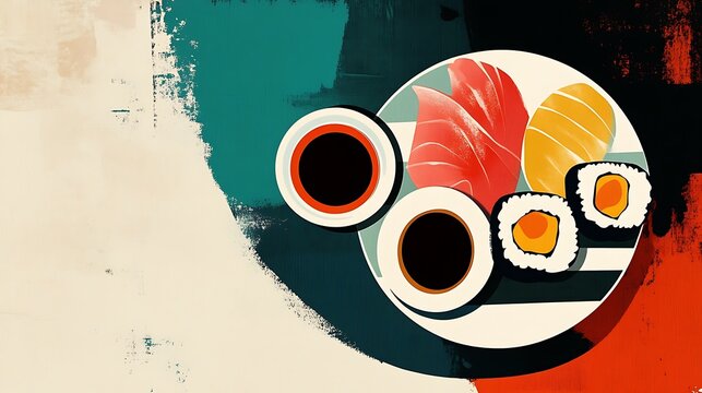 Iconic Dishes Illustration Featuring Global Cuisine and Traditional Recipes