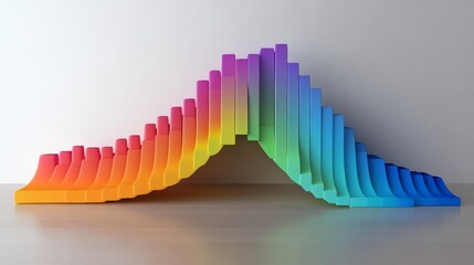 Fototapete - Colorful Wave Pattern Arrangement on a Minimalist Background