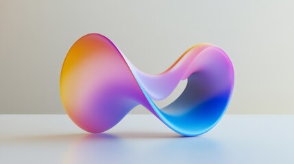 Poster - Colorful Abstract Sculpture with Fluid Shape and Gradient Finish