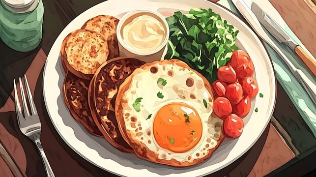 Iconic Dishes Illustration Featuring Global Cuisine and Traditional Recipes
