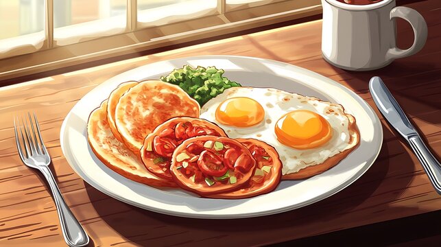 Iconic Dishes Illustration Featuring Global Cuisine and Traditional Recipes