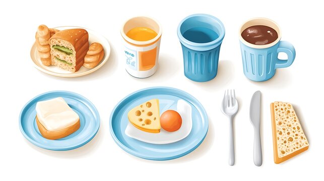 Iconic Dishes Illustration Featuring Global Cuisine and Traditional Recipes